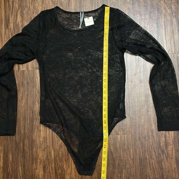 NWT Anthropologie The Harlowe Lace Bodysuit Size Large Black Long Sleeve large - Picture 8 of 14